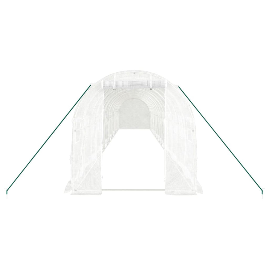 Tuinkas Met Stalen Frame 28 M² 14 x 2 x 2 m Wit