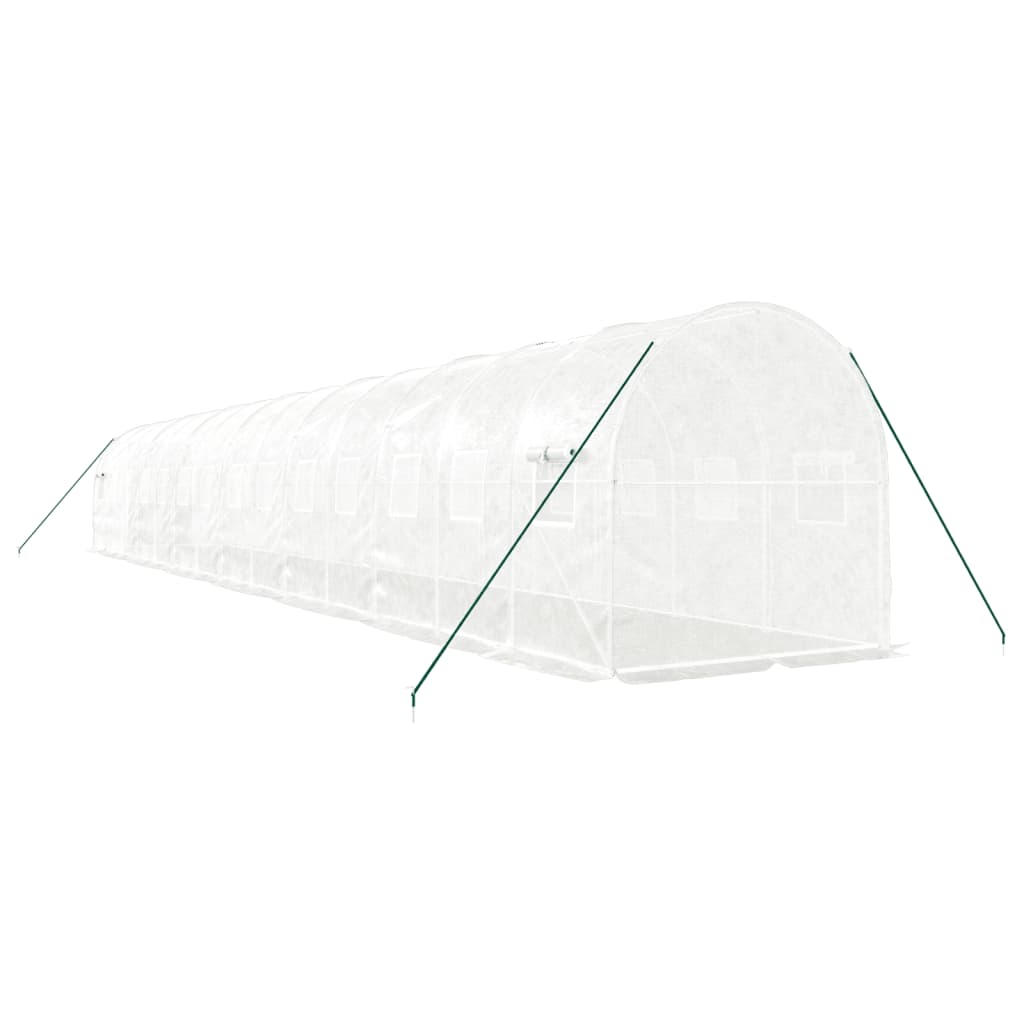 Tuinkas Met Stalen Frame 28 M² 14 x 2 x 2 m Wit