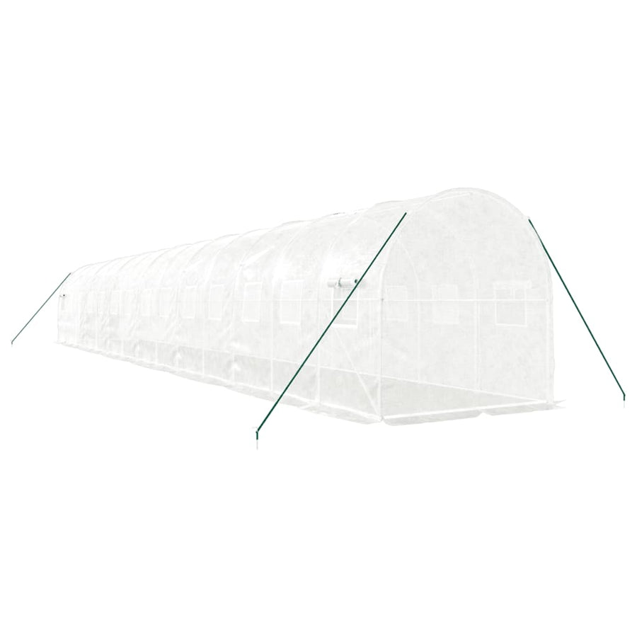 Tuinkas Met Stalen Frame 28 M² 14 x 2 x 2 m Wit