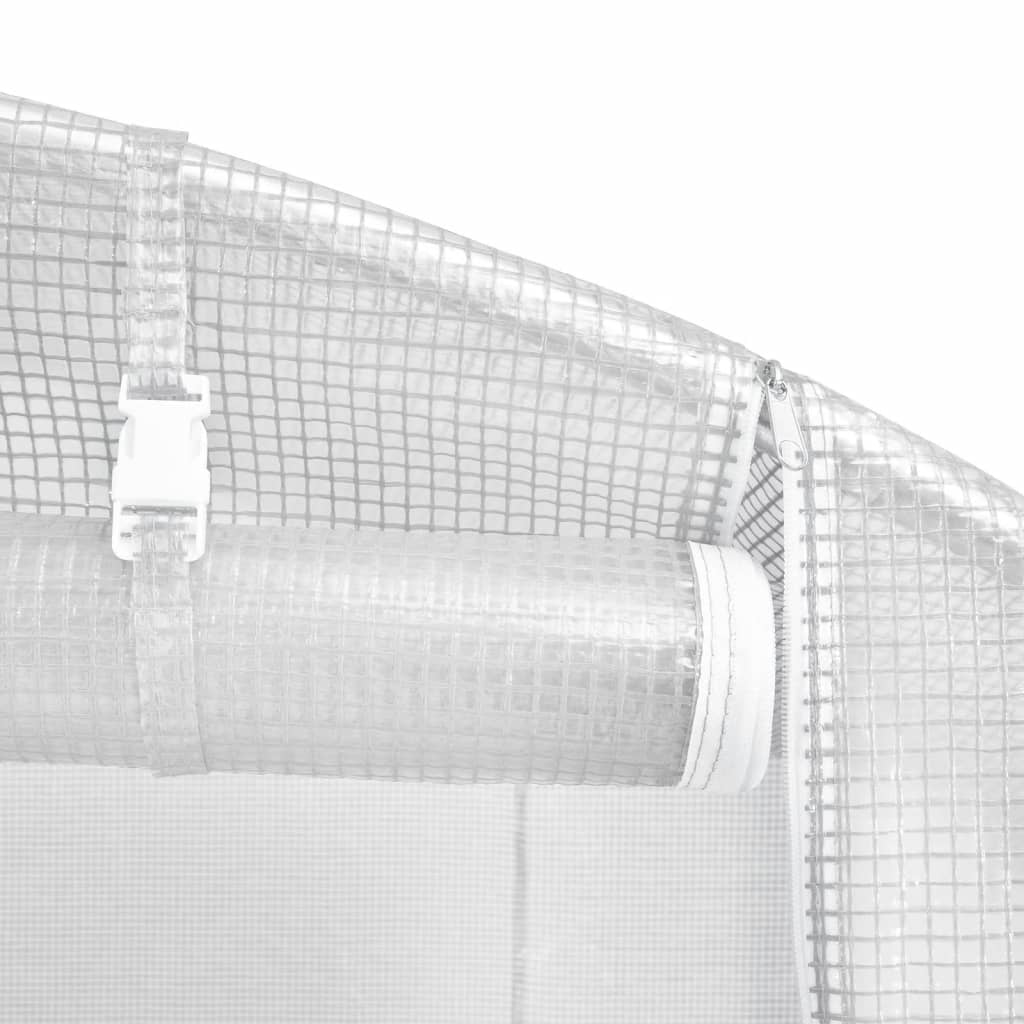 Tuinkas Met Stalen Frame 28 M² 14 x 2 x 2 m Wit