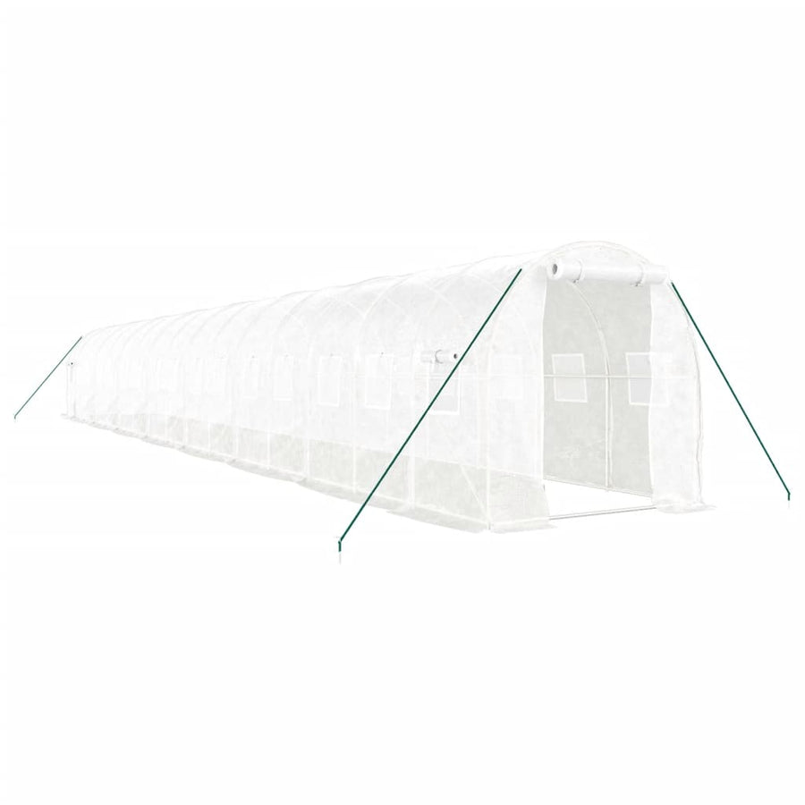 Tuinkas Met Stalen Frame 32 M² 16 x 2 x 2 m Wit
