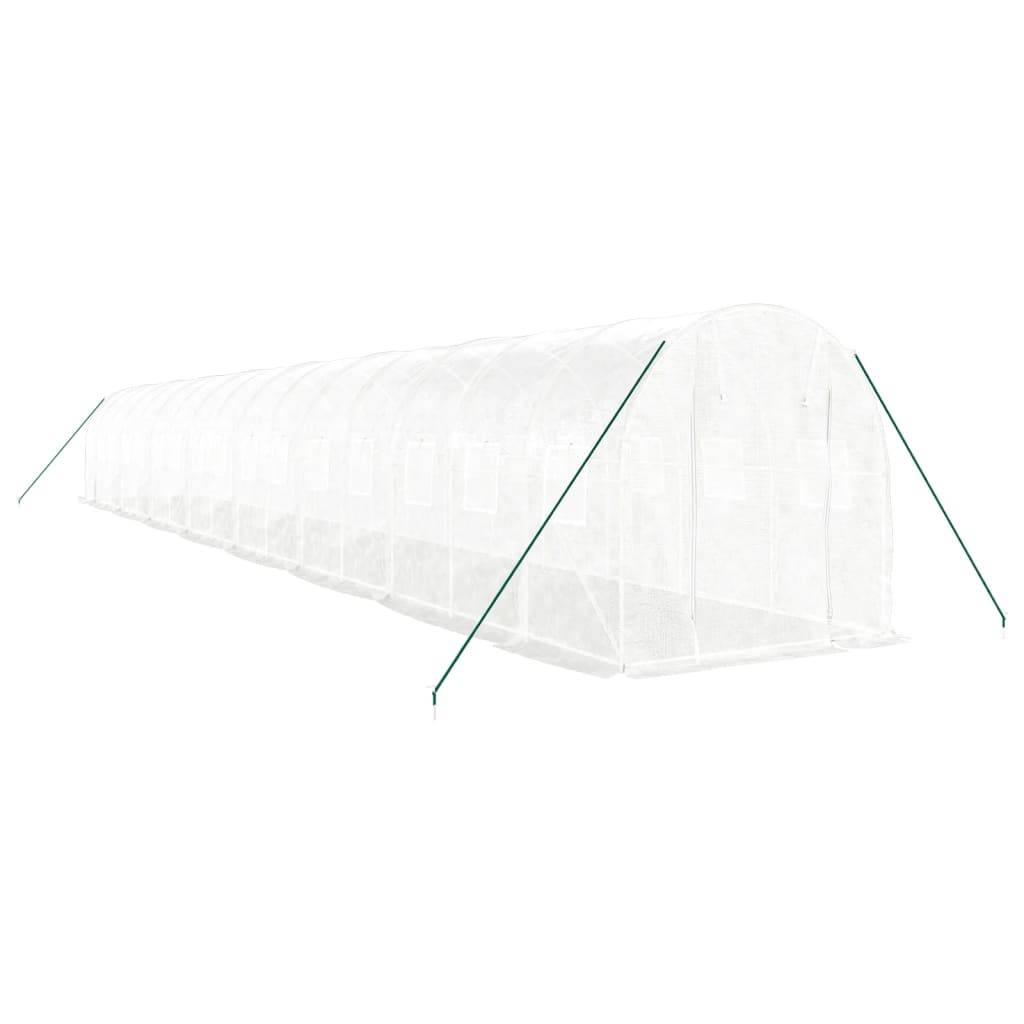 Tuinkas Met Stalen Frame 32 M² 16 x 2 x 2 m Wit