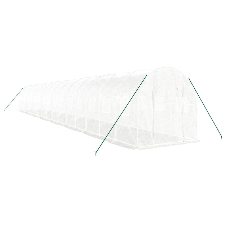 Tuinkas Met Stalen Frame 32 M² 16 x 2 x 2 m Wit
