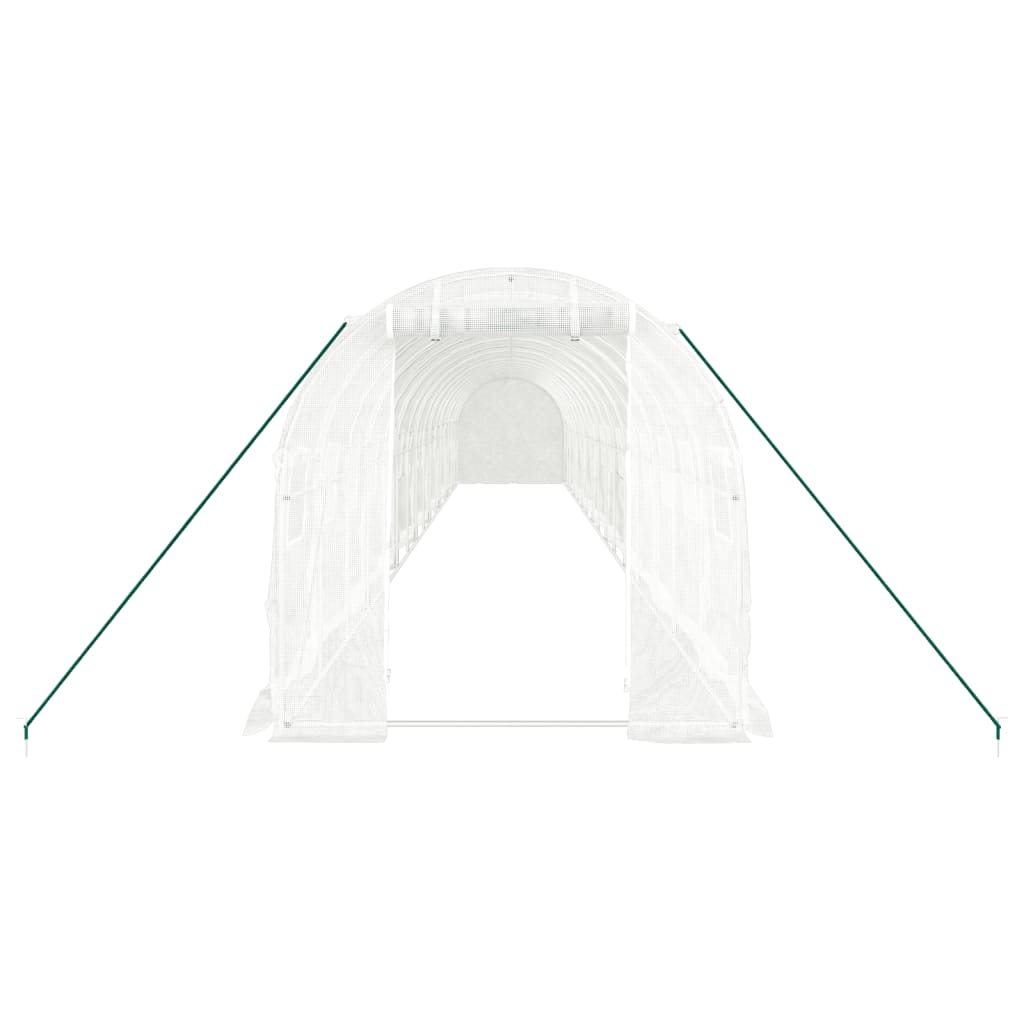 Tuinkas Met Stalen Frame 32 M² 16 x 2 x 2 m Wit