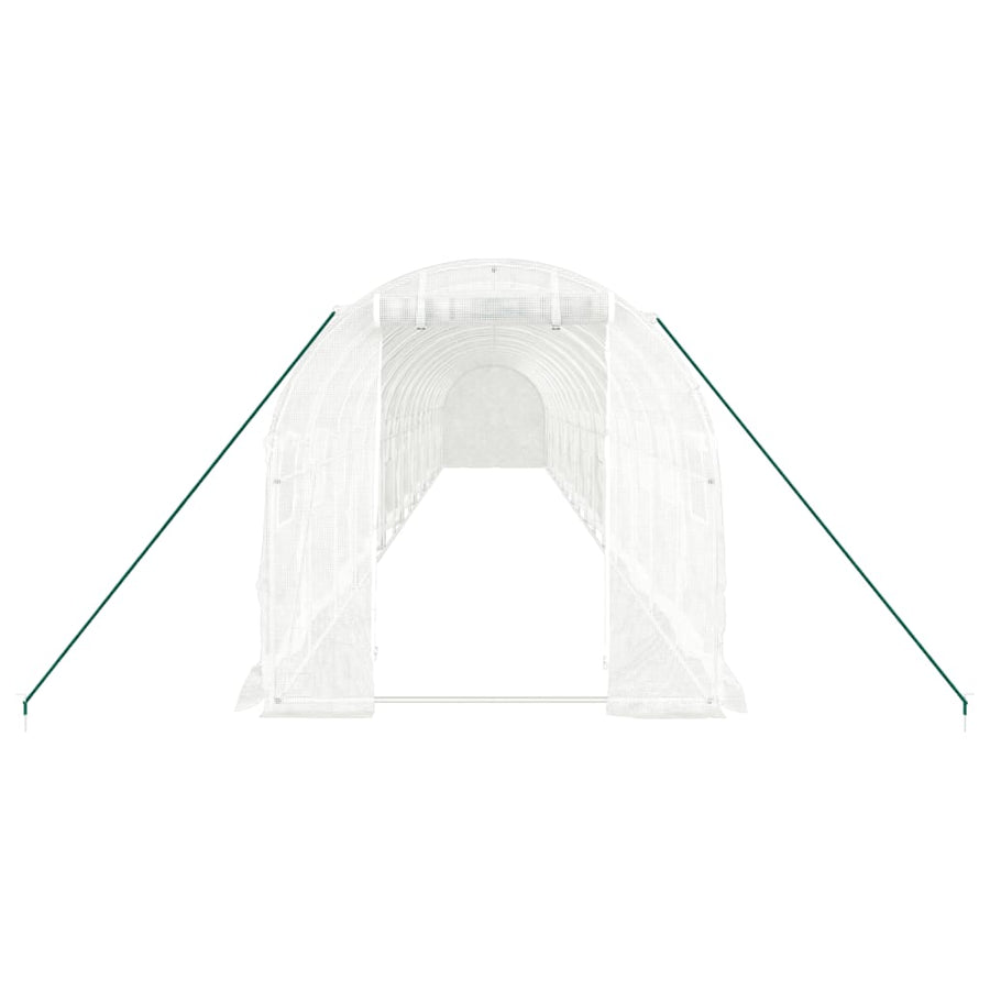 Tuinkas Met Stalen Frame 32 M² 16 x 2 x 2 m Wit