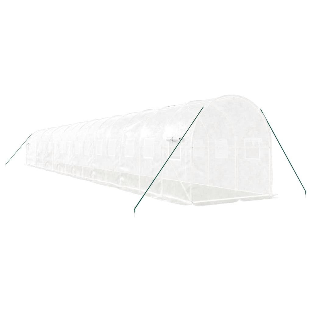 Tuinkas Met Stalen Frame 32 M² 16 x 2 x 2 m Wit