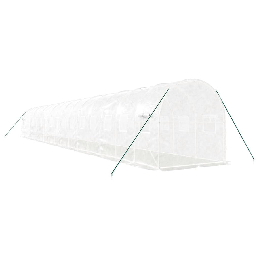 Tuinkas Met Stalen Frame 32 M² 16 x 2 x 2 m Wit
