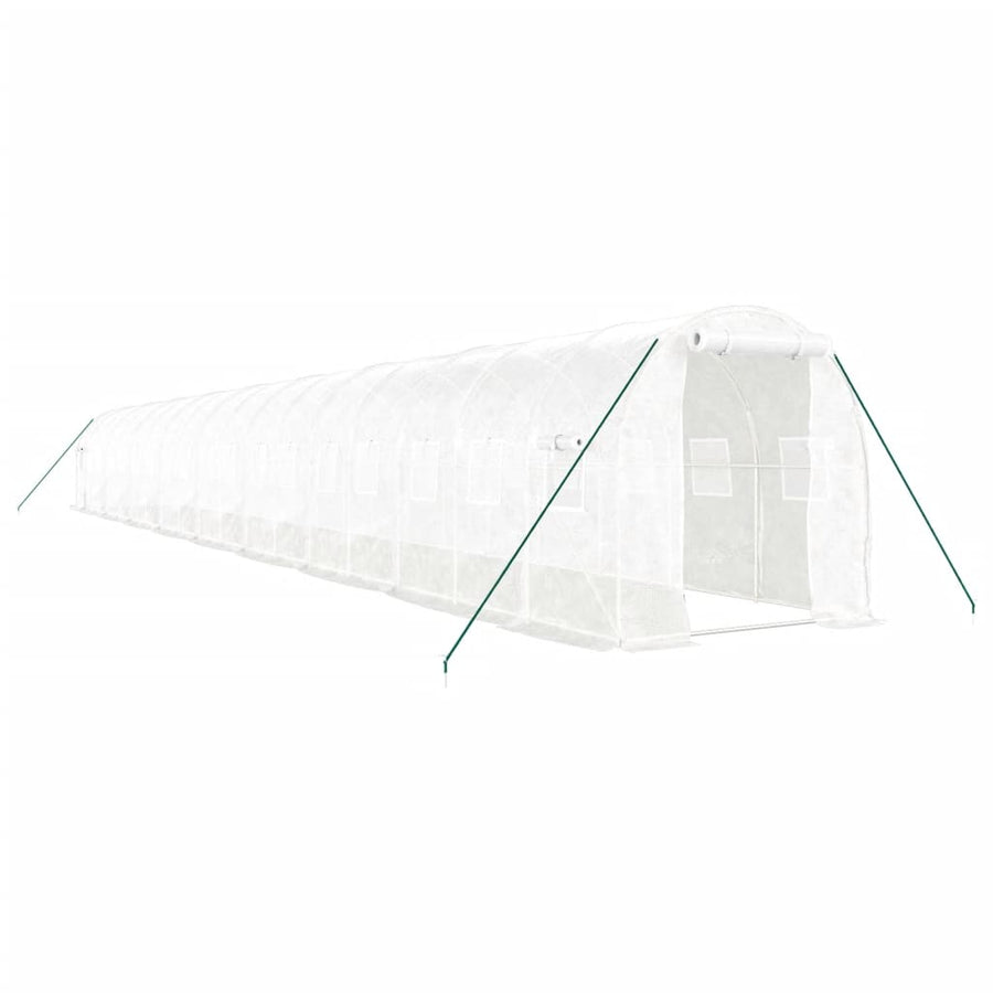 Tuinkas Met Stalen Frame 36 M² 18 x 2 x 2 m Wit