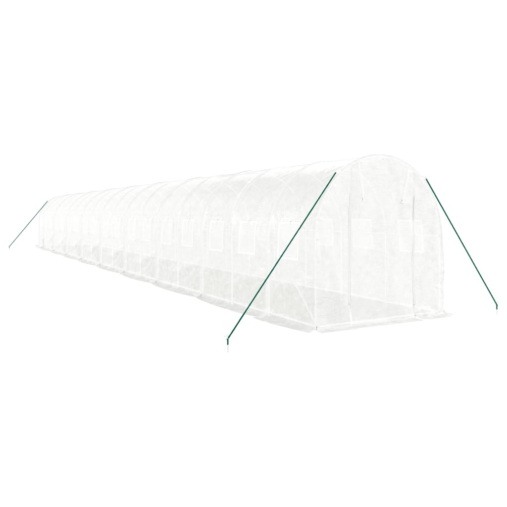 Tuinkas Met Stalen Frame 36 M² 18 x 2 x 2 m Wit