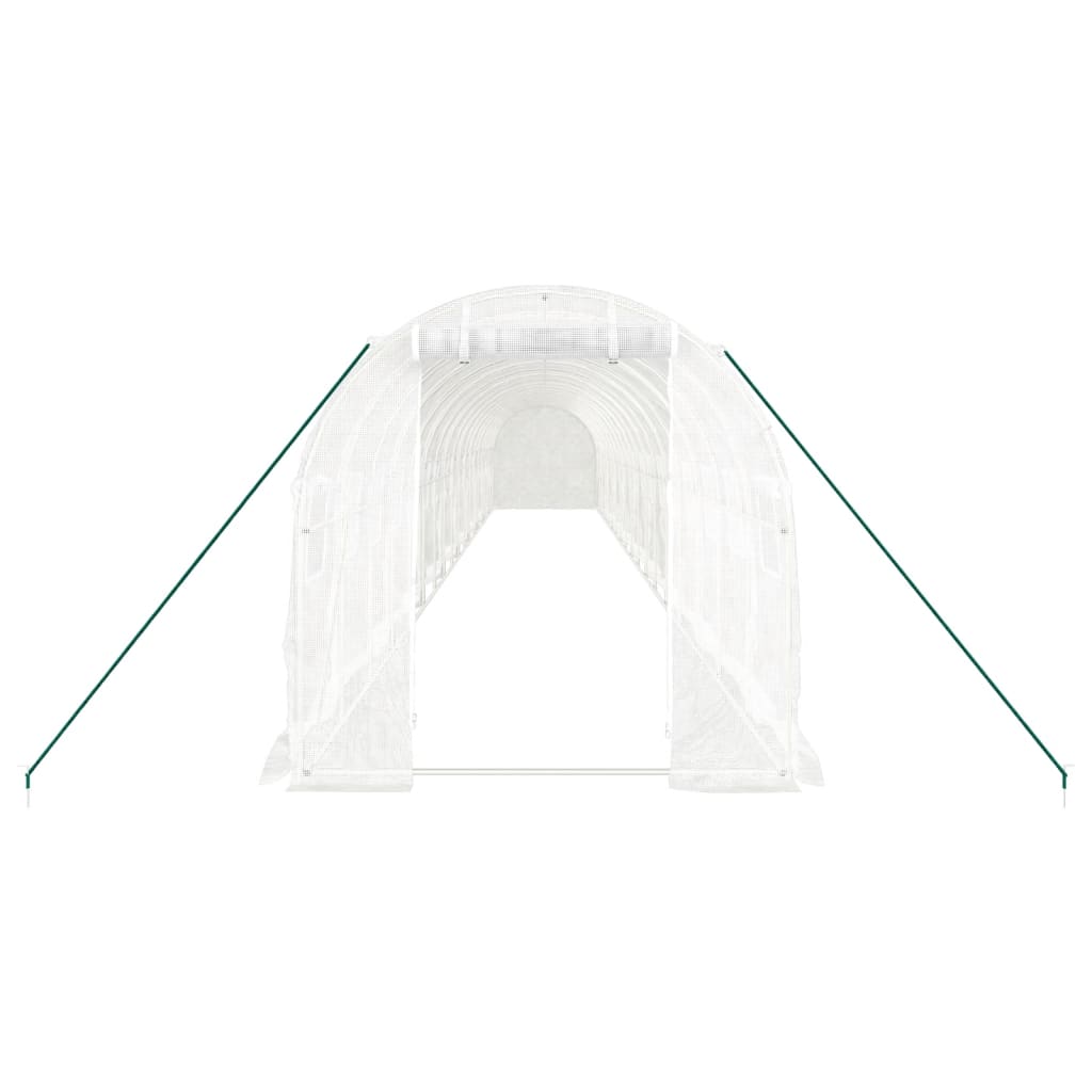 Tuinkas Met Stalen Frame 36 M² 18 x 2 x 2 m Wit