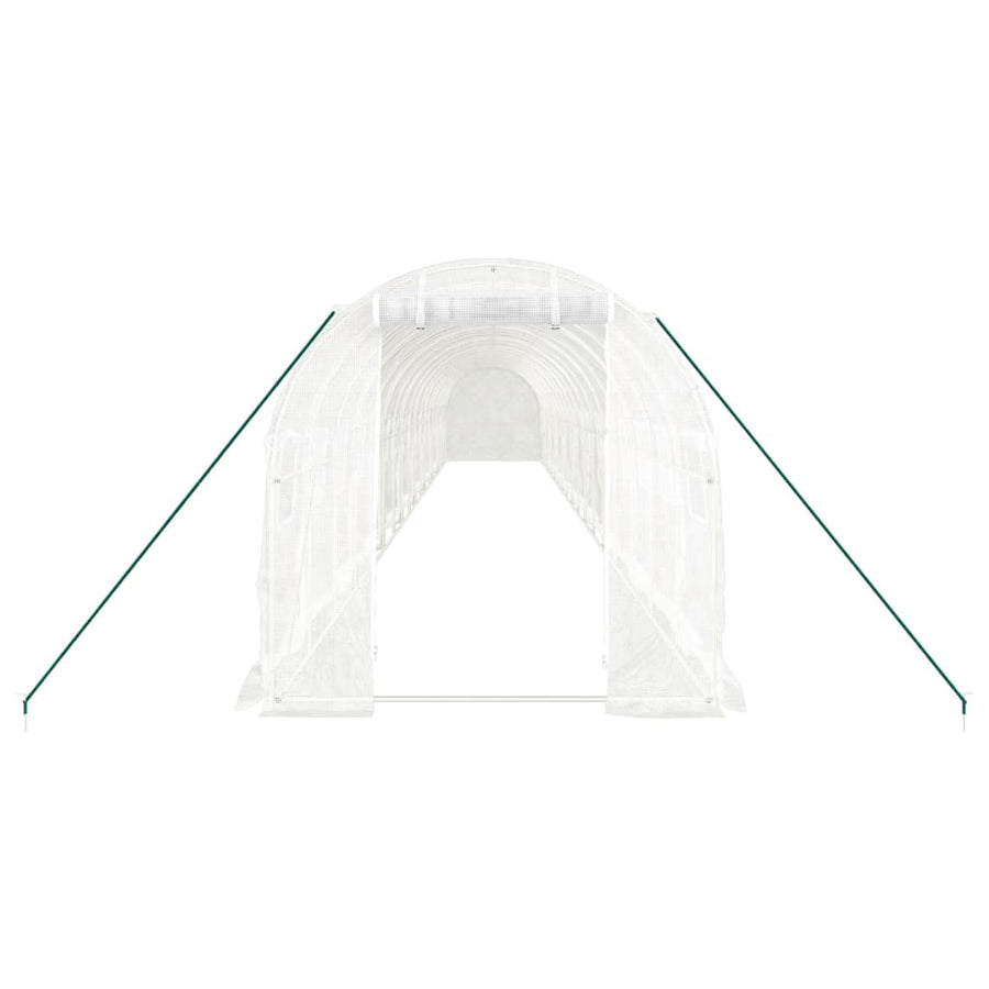 Tuinkas Met Stalen Frame 36 M² 18 x 2 x 2 m Wit