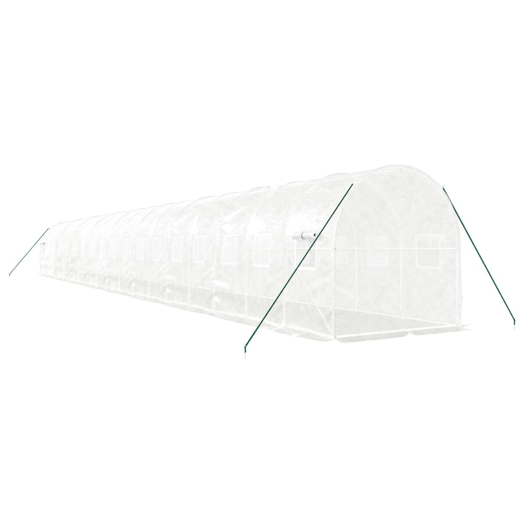Tuinkas Met Stalen Frame 36 M² 18 x 2 x 2 m Wit