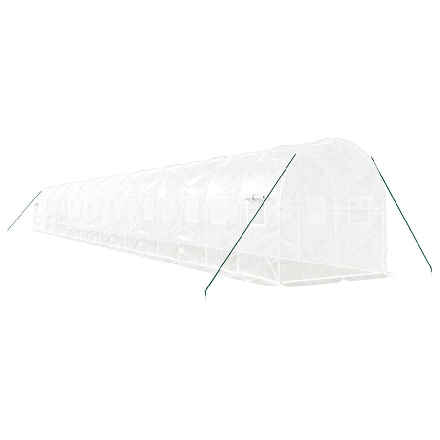 Tuinkas Met Stalen Frame 36 M² 18 x 2 x 2 m Wit