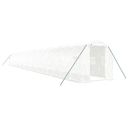 Tuinkas Met Stalen Frame 40 M² 20 x 2 x 2 m Wit
