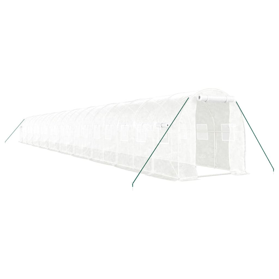 Tuinkas Met Stalen Frame 40 M² 20 x 2 x 2 m Wit