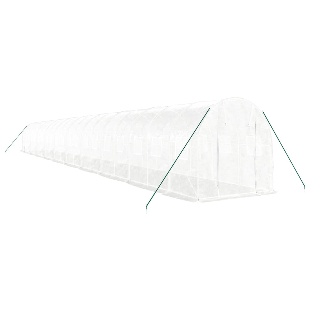 Tuinkas Met Stalen Frame 40 M² 20 x 2 x 2 m Wit