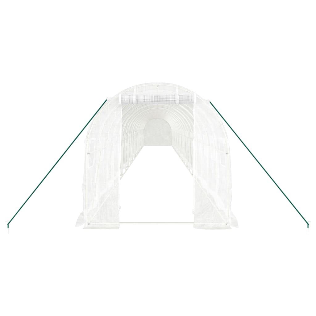 Tuinkas Met Stalen Frame 40 M² 20 x 2 x 2 m Wit
