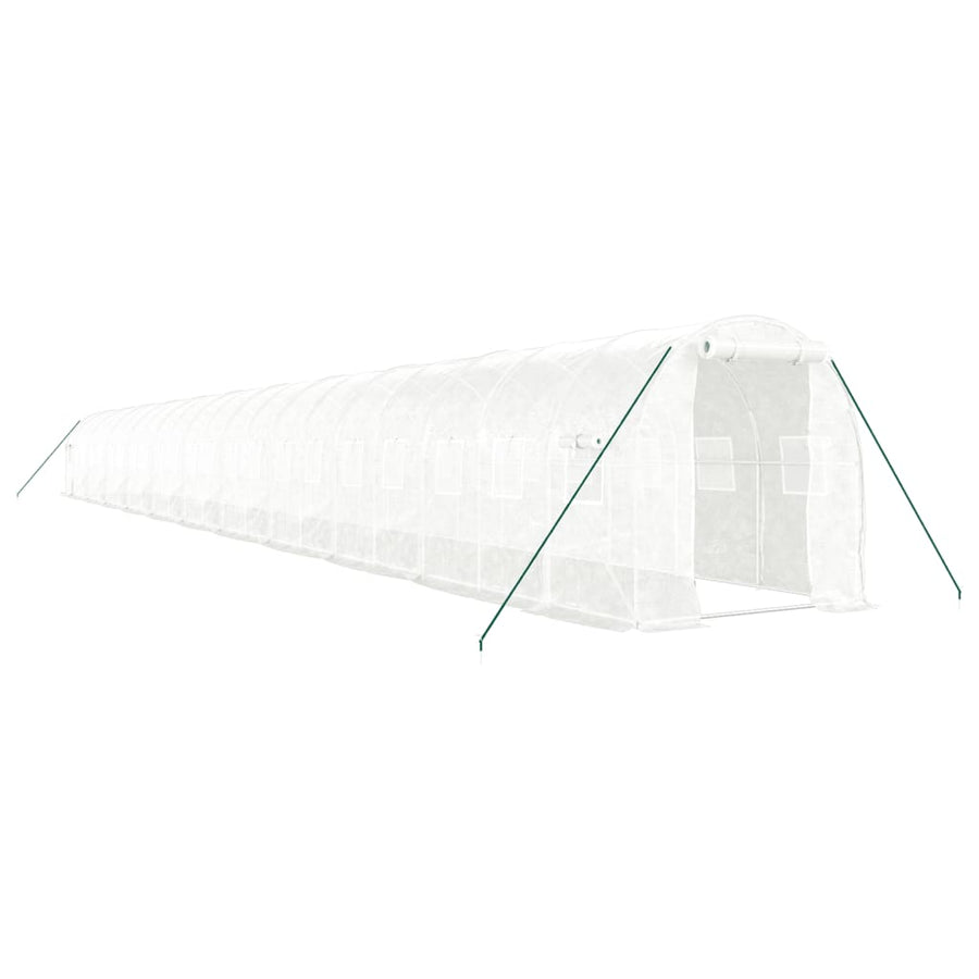 Tuinkas Met Stalen Frame 44 M² 22 x 2 x 2 m Wit