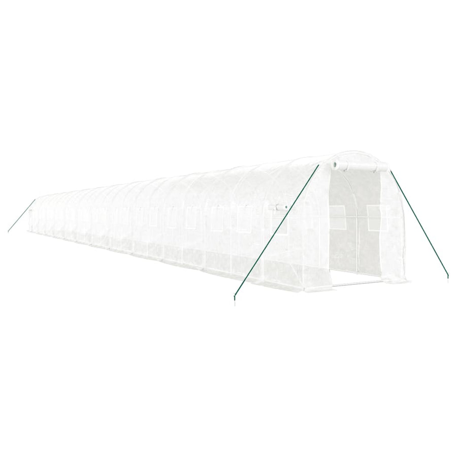 Tuinkas Met Stalen Frame 48 M² 24 x 2 x 2 m Wit