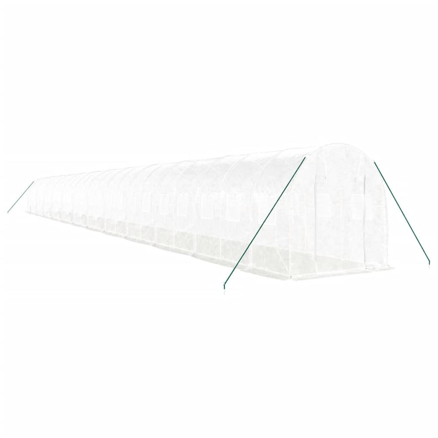 Tuinkas Met Stalen Frame 48 M² 24 x 2 x 2 m Wit