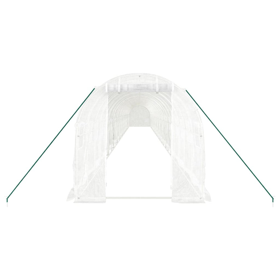 Tuinkas Met Stalen Frame 48 M² 24 x 2 x 2 m Wit