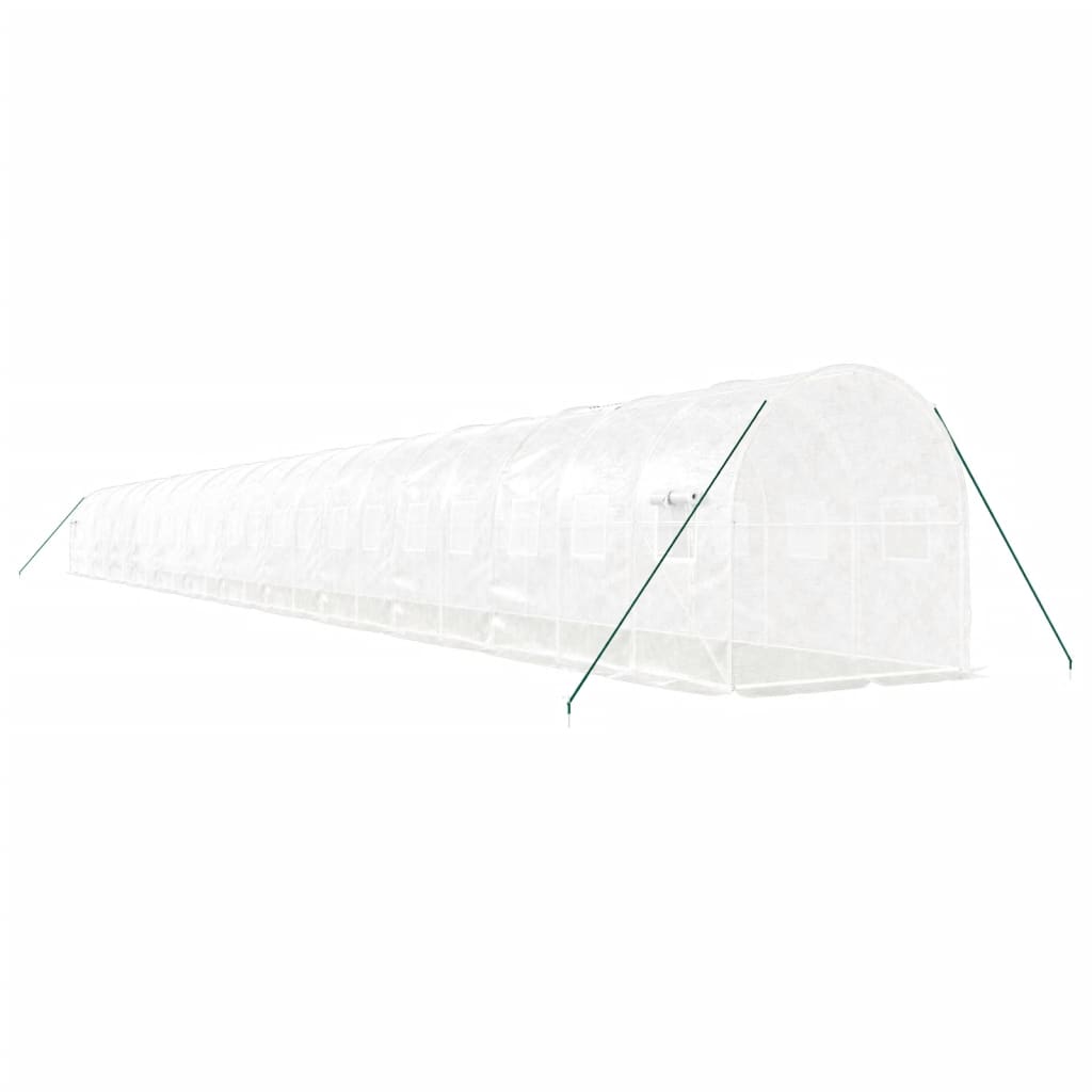 Tuinkas Met Stalen Frame 48 M² 24 x 2 x 2 m Wit