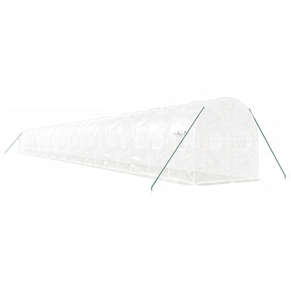 Tuinkas Met Stalen Frame 48 M² 24 x 2 x 2 m Wit