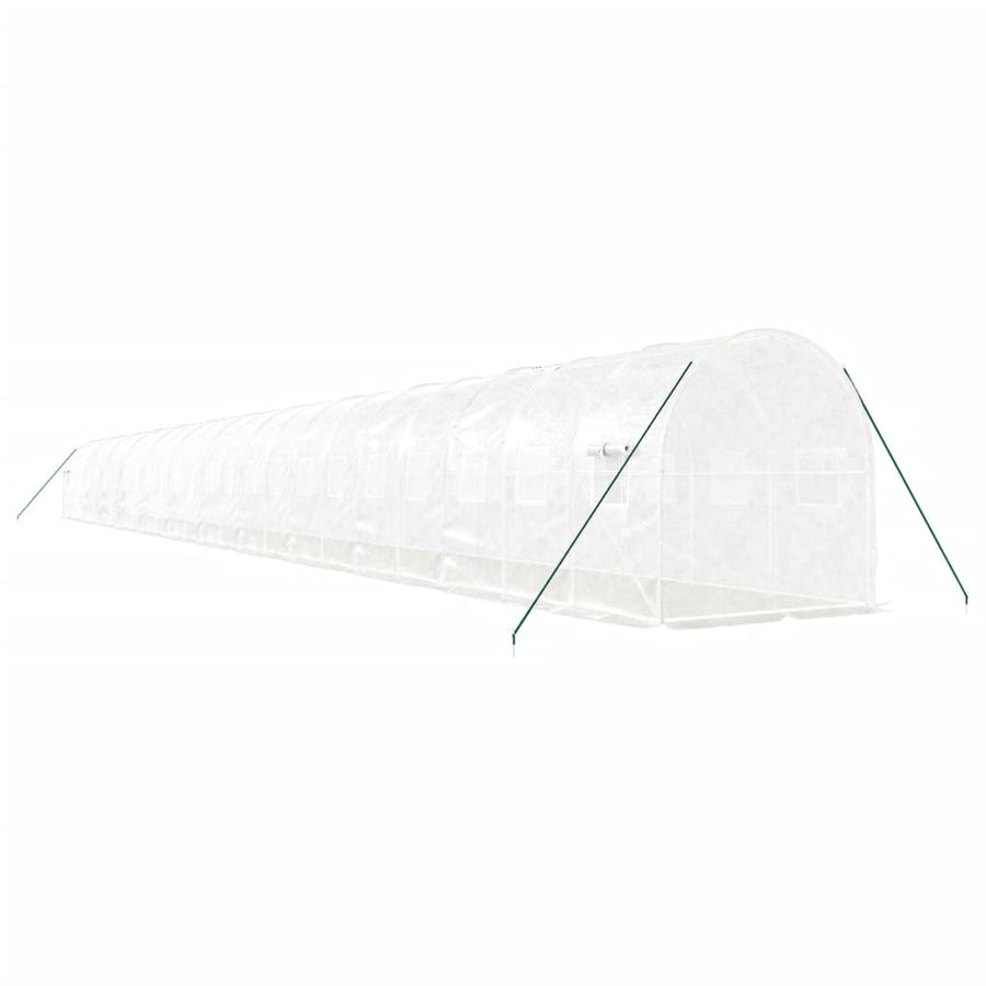 Tuinkas Met Stalen Frame 48 M² 24 x 2 x 2 m Wit
