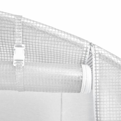Tuinkas Met Stalen Frame 48 M² 24 x 2 x 2 m Wit