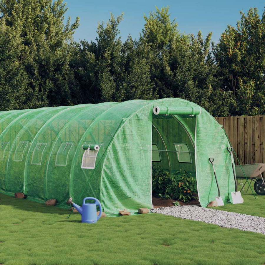Tuinkas Met Stalen Frame 24 M² 8 x 3 x 2 m Groen