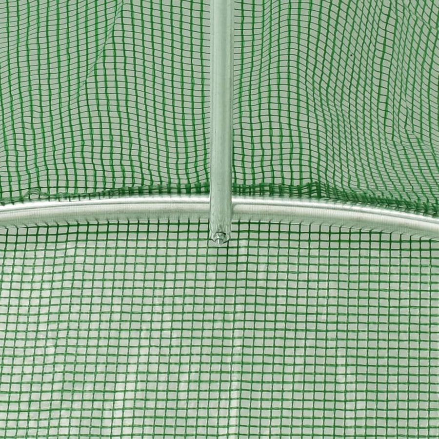 Tuinkas met stalen frame 72 m² 24x3x2 m groen