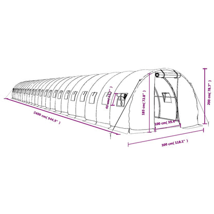 Tuinkas Met Stalen Frame 72 M² 24X3X2 M Wit