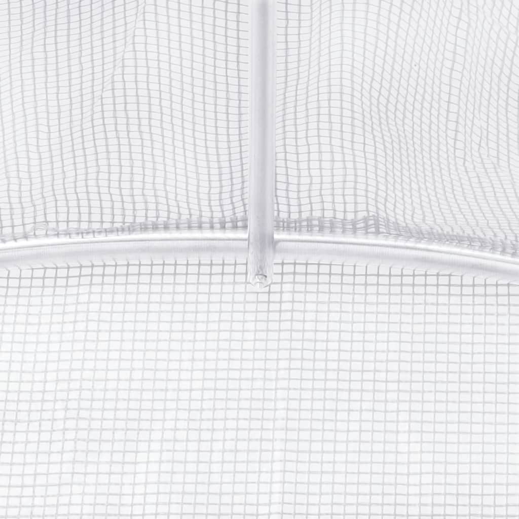 Tuinkas Met Stalen Frame 16 M² 4X4X2 M Wit