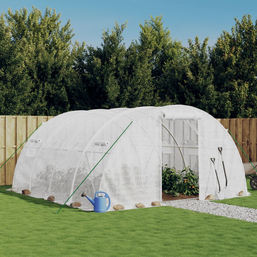 Tuinkas Met Stalen Frame 16 M² 4X4X2 M Wit