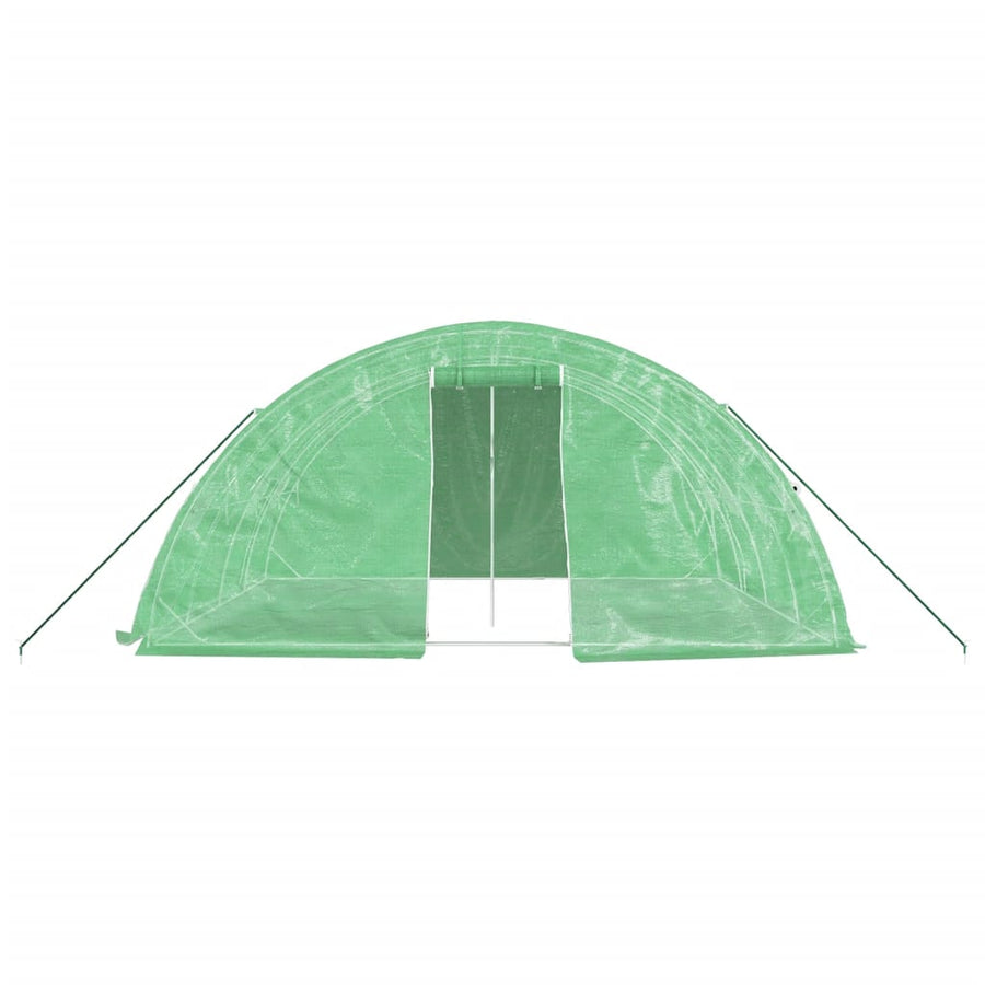 Tuinkas Met Stalen Frame 20 M² 5X4X2,3 M 5 x 4 x 2.3 m Groen