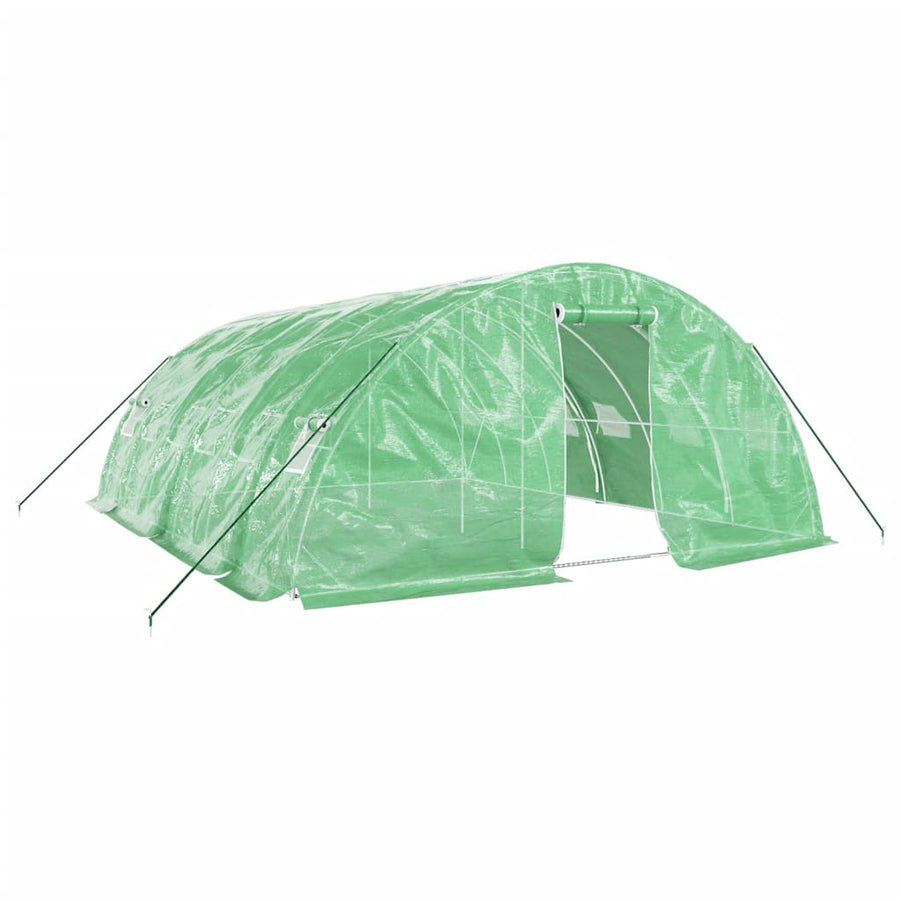 Tuinkas Met Stalen Frame 30 M² 6X5X2,3 M 6 x 5 x 2.3 m Groen