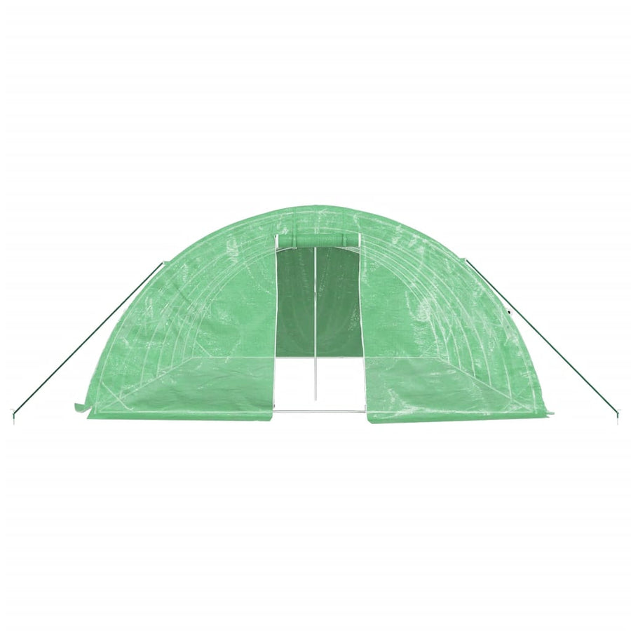 Tuinkas Met Stalen Frame 30 M² 6X5X2,3 M 6 x 5 x 2.3 m Groen