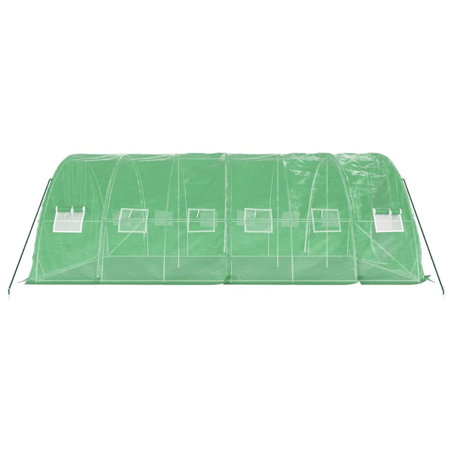 Tuinkas Met Stalen Frame 30 M² 6X5X2,3 M 6 x 5 x 2.3 m Groen