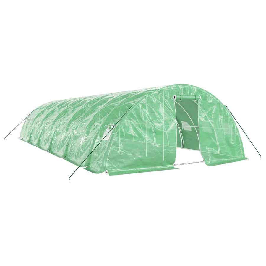 Tuinkas Met Stalen Frame 60 M² 2X5X2,3 M 12 x 5 x 2.3 m Groen
