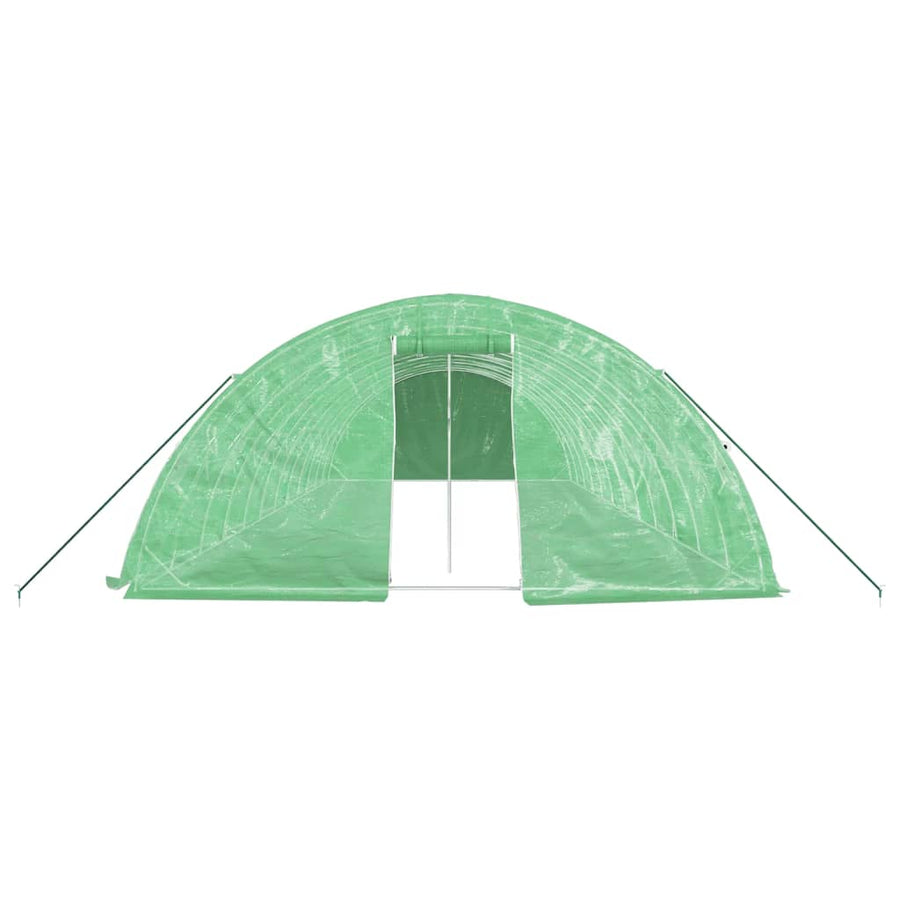 Tuinkas Met Stalen Frame 60 M² 2X5X2,3 M 12 x 5 x 2.3 m Groen
