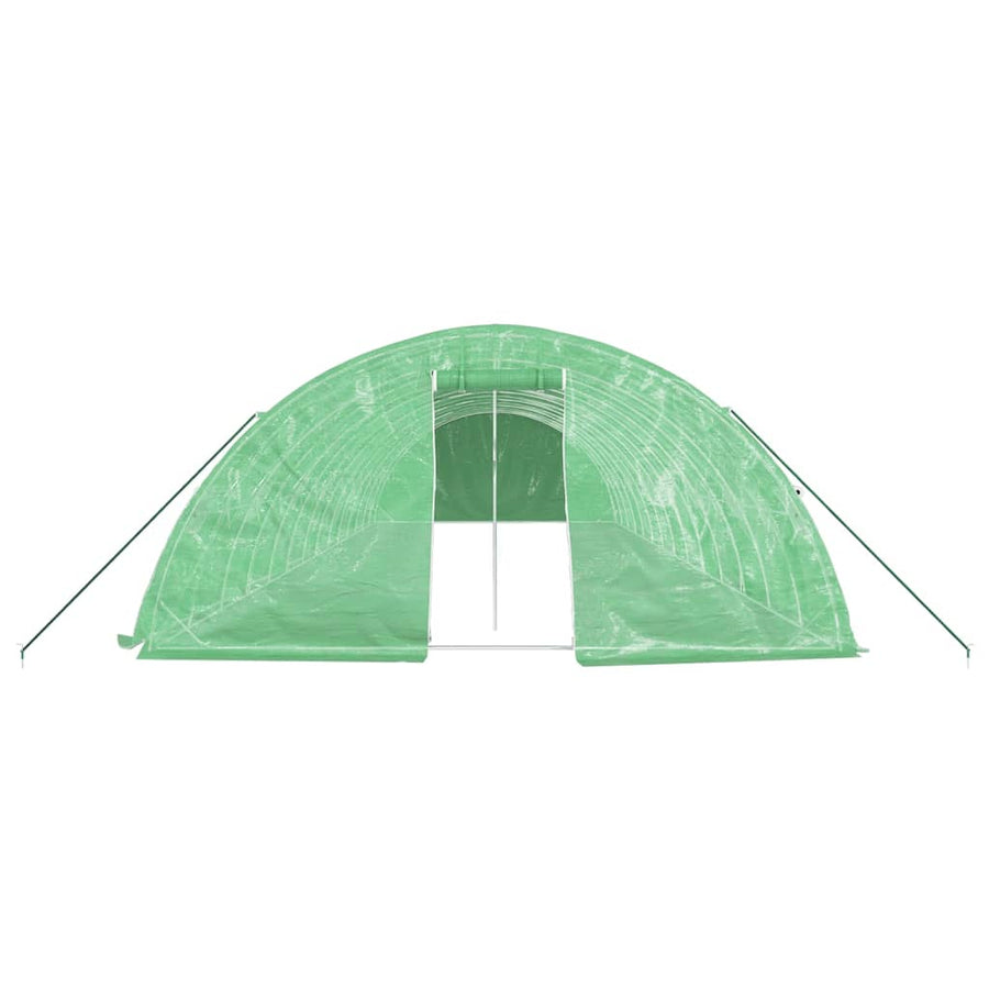 Tuinkas Met Stalen Frame 70 M² 4X5X2,3 M 14 x 5 x 2.3 m Groen