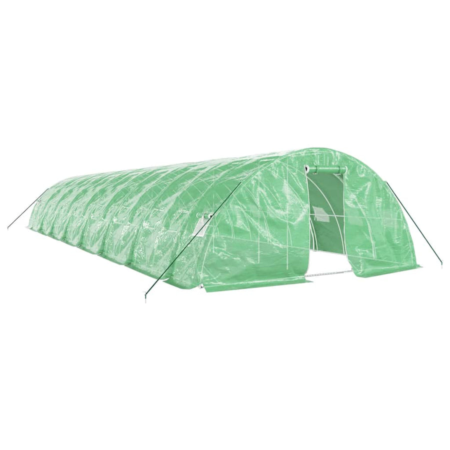 Tuinkas Met Stalen Frame 80 M² 6X5X2,3 M 16 x 5 x 2.3 m Groen