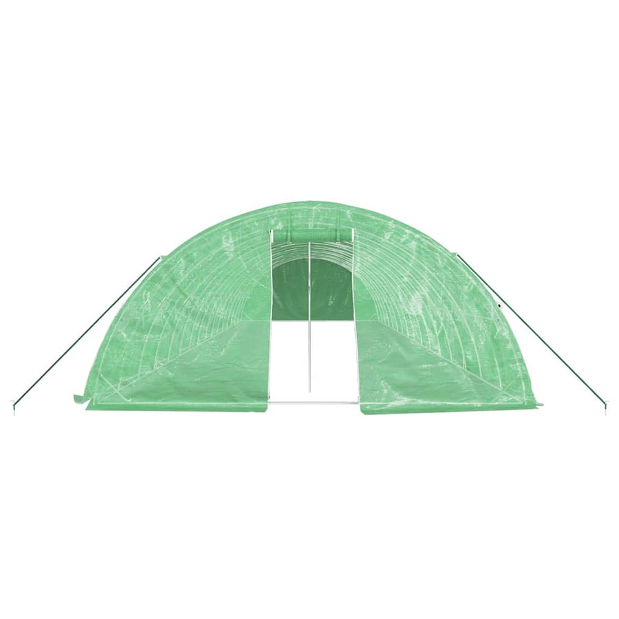 Tuinkas Met Stalen Frame 80 M² 6X5X2,3 M 16 x 5 x 2.3 m Groen