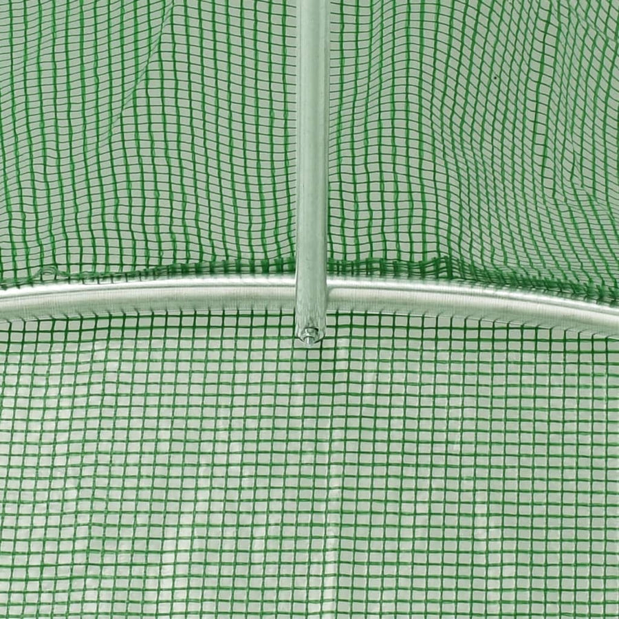 Tuinkas Met Stalen Frame 80 M² 6X5X2,3 M 16 x 5 x 2.3 m Groen