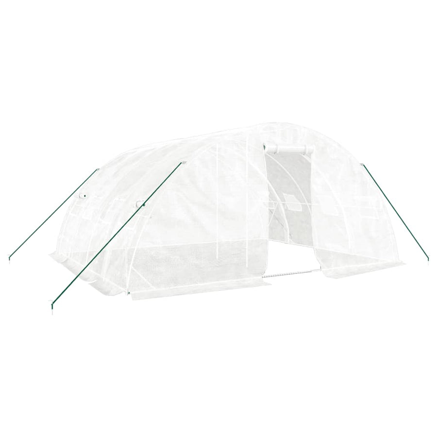 Kas Met Stalen Frame 20 M² 5X4X2,3 M 5 x 4 x 2.3 m Wit