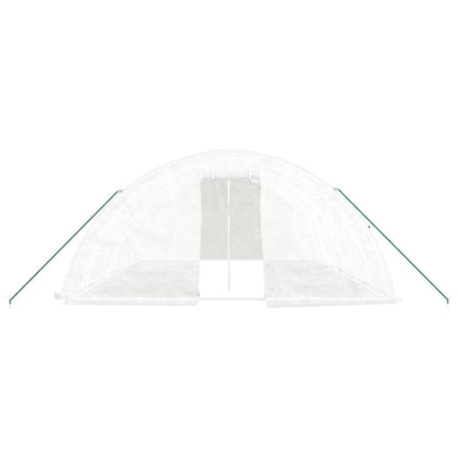 Tuinkas met stalen frame 30 m² 6x5x2,3 m wit