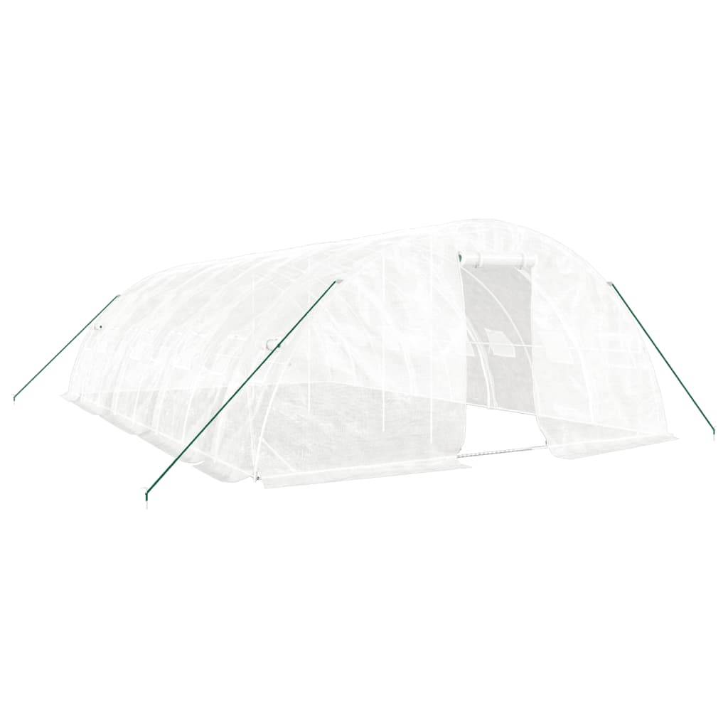 Tuinkas Met Stalen Frame 40 M² 8X5X2,3 M 8 x 5 x 2.3 m Wit