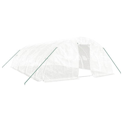 Tuinkas Met Stalen Frame 40 M² 8X5X2,3 M 8 x 5 x 2.3 m Wit