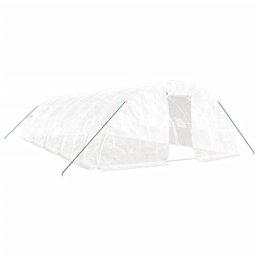 Tuinkas Met Stalen Frame 50 M² 10X5X2,3 M 10 x 5 x 2.3 m Wit