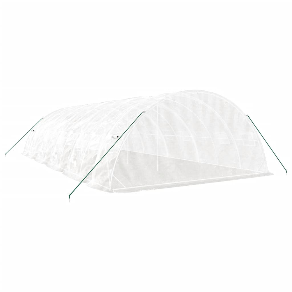 Tuinkas Met Stalen Frame 50 M² 0X5X2,3 M 10 x 5 x 2.3 m Wit